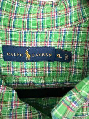 Mens Ralph Lauren Plaid Button Down Shirt Sz XL